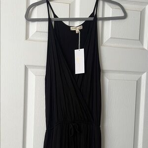 Black Sleeveless V-Neck Spaghetti Strap Jumpsuit